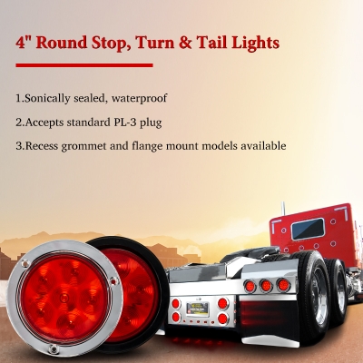 Hot Sale Led Tail Light 12V 24V Round Truck Marker Lights Truck Accessories