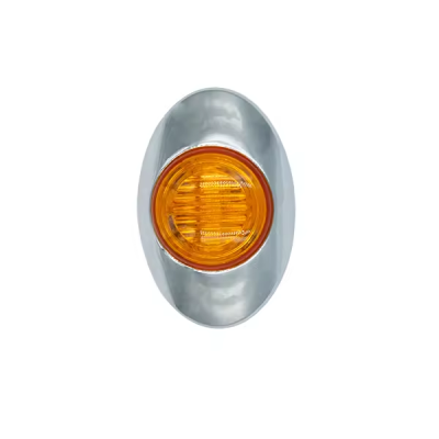 DOT SAE E-mark 2 Inch Amber Round Trailer Side Marker Lamp Clearance Lights for Trucks PC+ ABS 2 LED